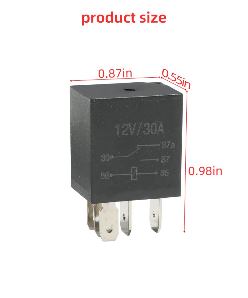 AOCISKA 4 Packs 30A Starter Relay,5 Pin 12V Relay,Multi-Purpose Automotive Relay Black Starter Relay Car Heavy Duty Standard Relay,Automotive Replacement Accessories for Car Motor(5Pin) - Image 5