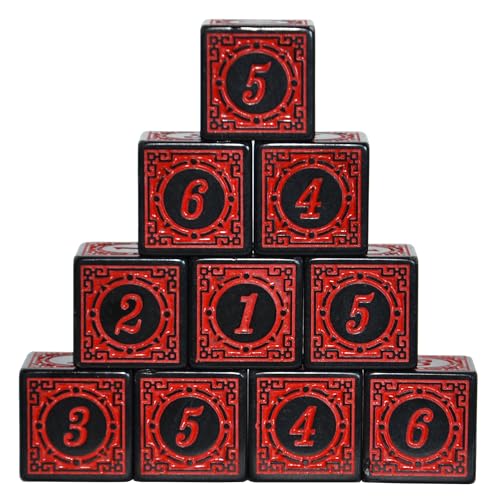 SmartDealsPro 10Pack D6 Six Sides 16mm Dice Die for DND MTG PRG Wow Table Game Math Teaching Red Letter - Image 1