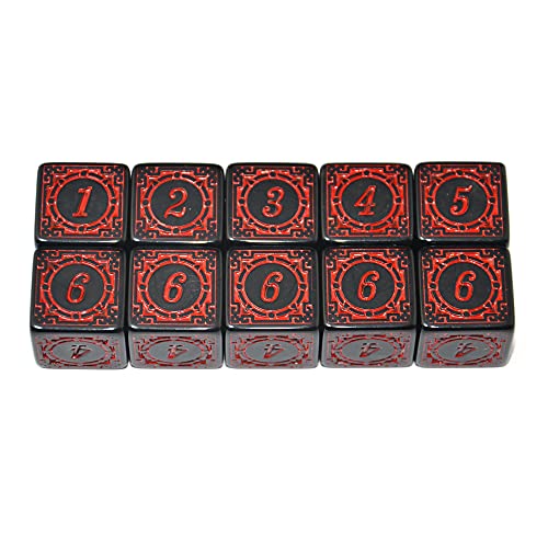 SmartDealsPro 10Pack D6 Six Sides 16mm Dice Die for DND MTG PRG Wow Table Game Math Teaching Red Letter - Image 5