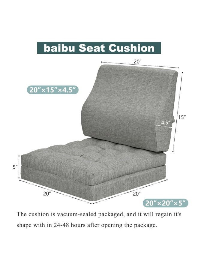 BAIBU Recliner Cushions with Lumbar Support Pillow for Elderly, 20x20x5 Inch Dual-Layer Patent Design Memory Foam Seat Cushions for Couches for Easy to Stand Up & Reduce Hip & Lumbar Pain, Dark Gray - Image 2