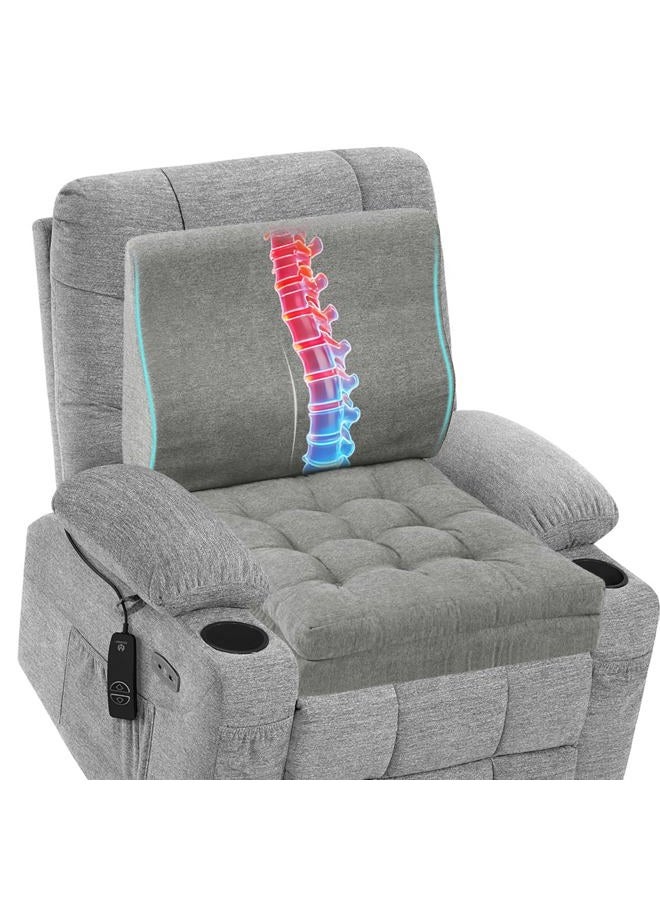 BAIBU Recliner Cushions with Lumbar Support Pillow for Elderly, 20x20x5 Inch Dual-Layer Patent Design Memory Foam Seat Cushions for Couches for Easy to Stand Up & Reduce Hip & Lumbar Pain, Dark Gray - Image 1