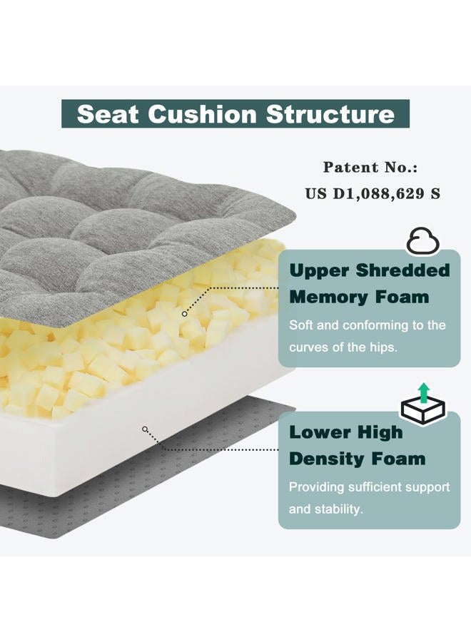 BAIBU Recliner Cushions with Lumbar Support Pillow for Elderly, 20x20x5 Inch Dual-Layer Patent Design Memory Foam Seat Cushions for Couches for Easy to Stand Up & Reduce Hip & Lumbar Pain, Dark Gray - Image 4