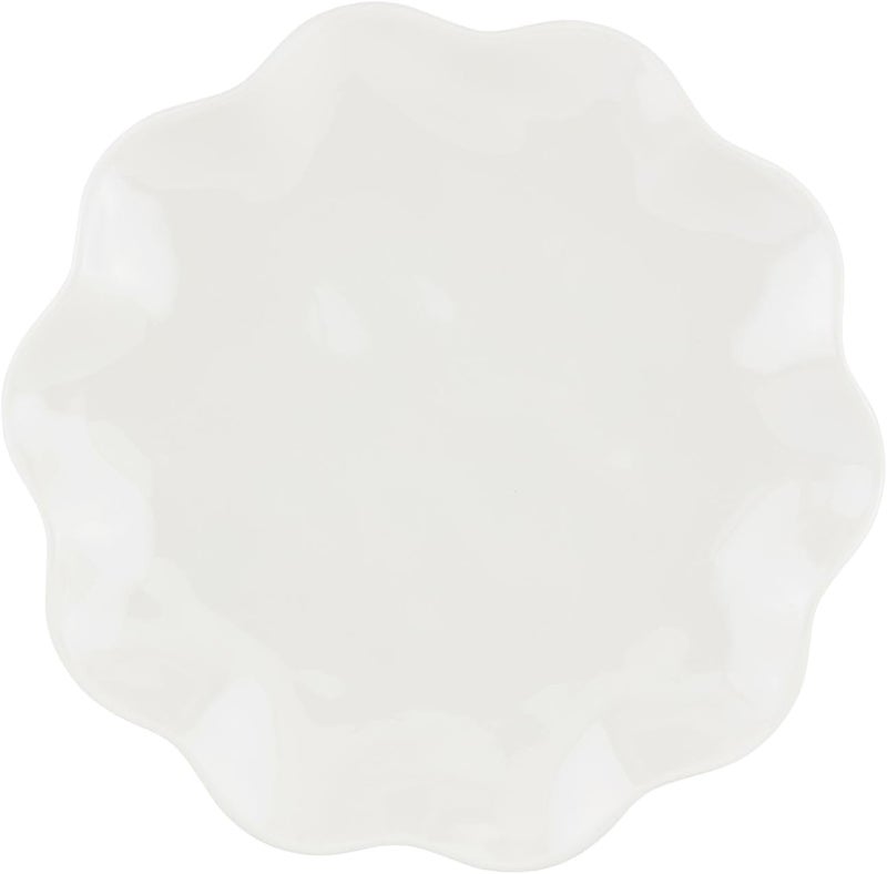 Mud Pie 7 12 Dia Ruffled Melamine Plate White - Image 1