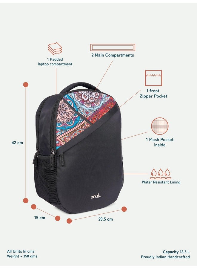 ZOUK حقيبة ظهر لابتوب زوك تاران | جلد نباتي | تناسب لابتوب حتى 15.6 بوصة | مقاومة للماء | متعددة المقصورات | مثالية للمكتب، الكلية والمدرسة | فخر هندي - Image 5