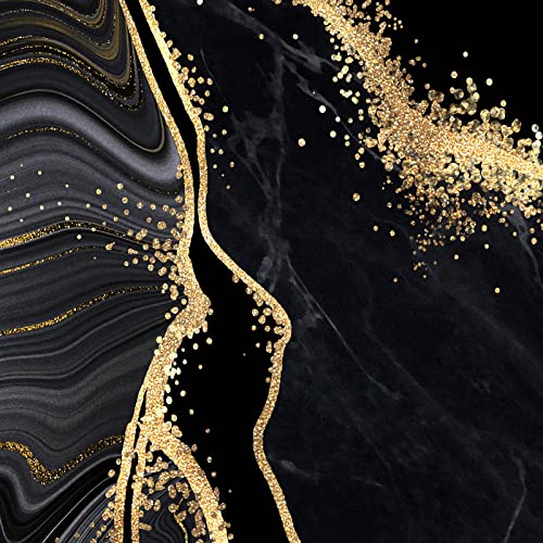 Ecyanlv Black and Gold Marble Canvas Wall Art Gold Abstract Prints Black and White Gold Poster for Living Room Decor Marble Canvas Painting Black and White Geometric Abstract Wall Art 16x24inch No Frame - Image 5