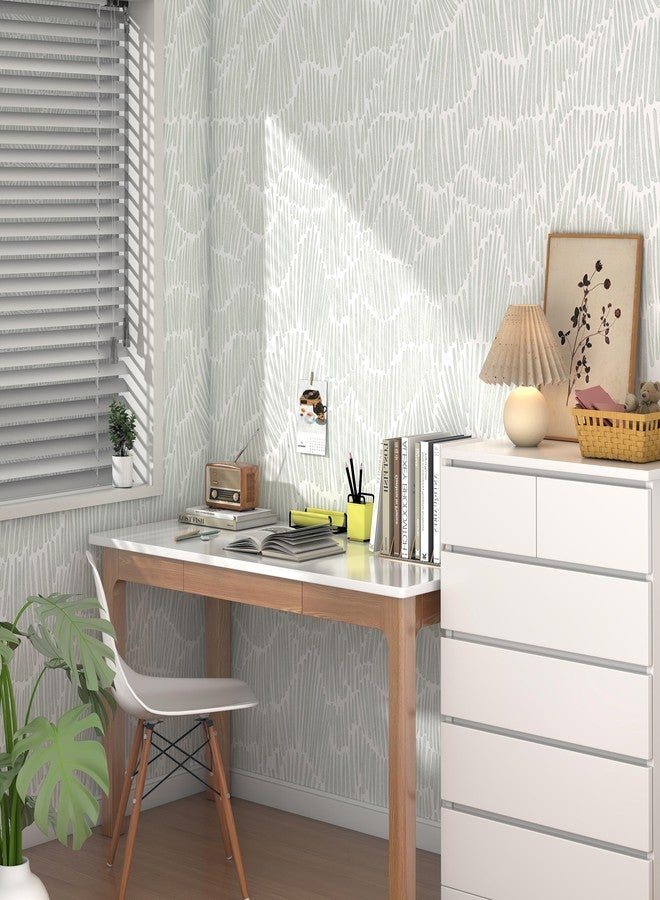 Theper Green Modern Boho Striped Wallpaper 17.3"×78.8" Peel and Stick Removable Self-Adhesive Waterproof for Bedroom, Kitchen, Bathroom - Image 5