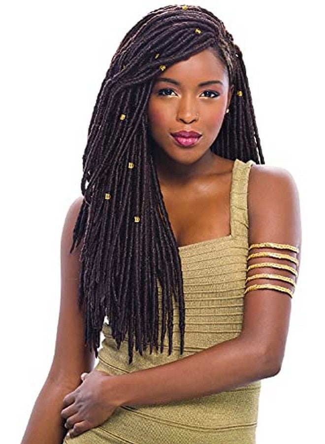 Janet Collection Synthetic Hair Crochet Braids 2X Havana Mambo Faux Locs 18" (6Pack 1B) - Image 2
