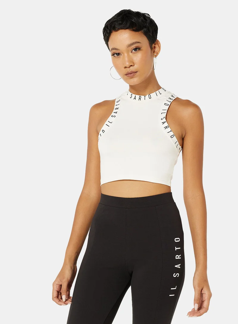 IL SARTO Repeat Logo Crop Top