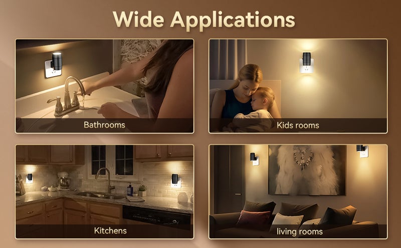 Plug-in Adjustable Brightness Rotating Light Sensor Night Lamp for Corridors, Living Rooms & Bedrooms - Image 5