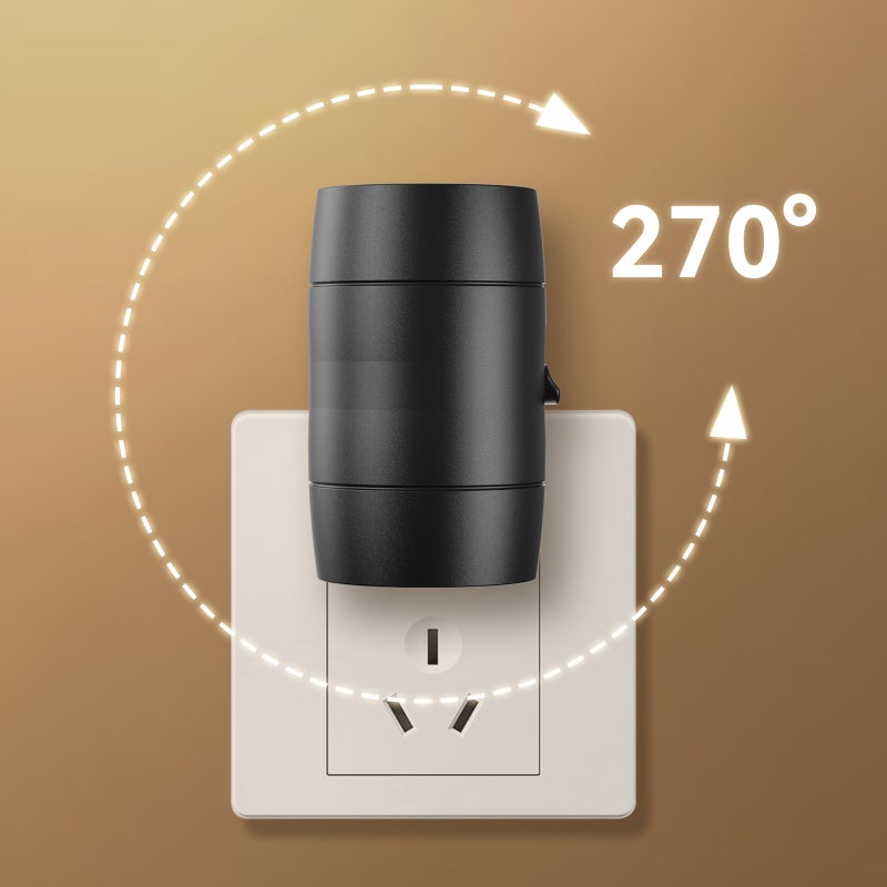 Plug-in Adjustable Brightness Rotating Light Sensor Night Lamp for Corridors, Living Rooms & Bedrooms - Image 1