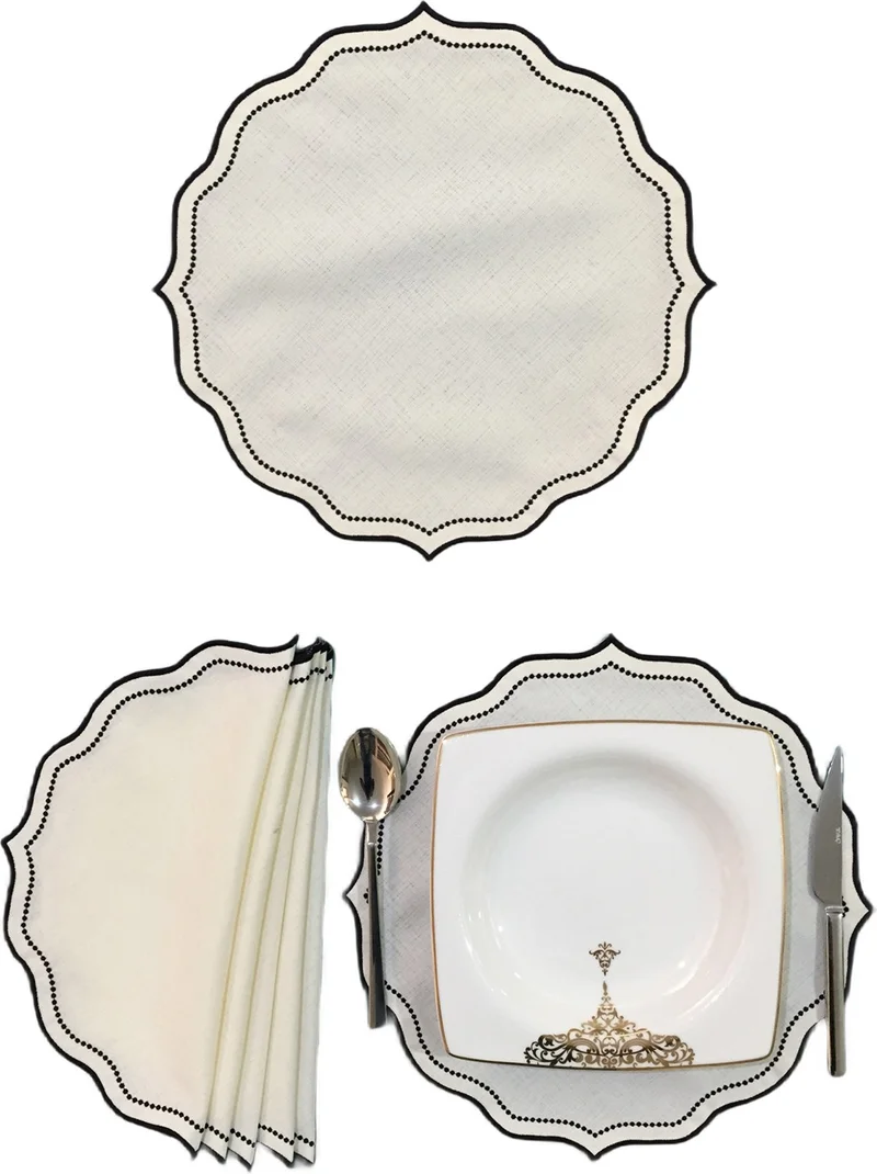 Nisahometeks 6 Pieces Linen Placemat - Linen Plate