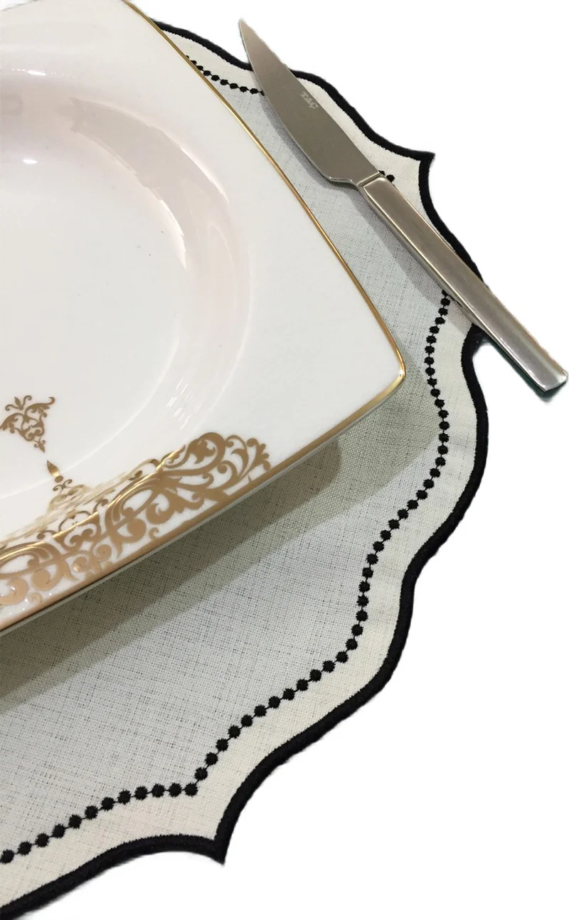 Nisahometeks 6 Pieces Linen Placemat - Linen Plate
