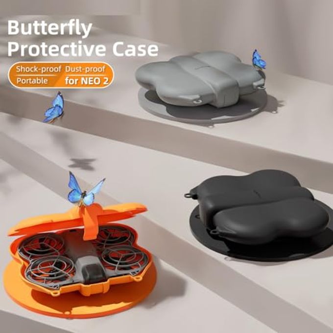 Honlyn Butterfly Protective Case For Dji Neo 2,Storage Bag Hard Travel Carrying Case For Dji Neo 2 Accessories (Black) - Image 2