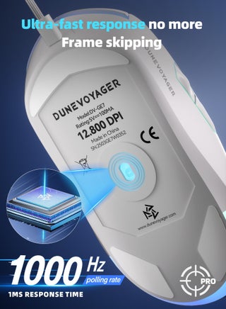 ماوس الألعاب GE7 ماكرو، بدقة قابلة للتعديل من 1-12800 DPI، ومعدل اقتراع 1000 هرتز، بكابل قابل للفصل، مع 6 أزرار قابلة للبرمجة تدعم الماكرو والبرمجيات المخصصة، وإضاءة RGB بـ 16.8 مليون لون، ماوس سلكي مريح عبر USB مخصص للرياضات الإلكترونية، متوافق مع PC/PS4/PS5/Xbox، مثالي للاعبي Fortnite - view 4