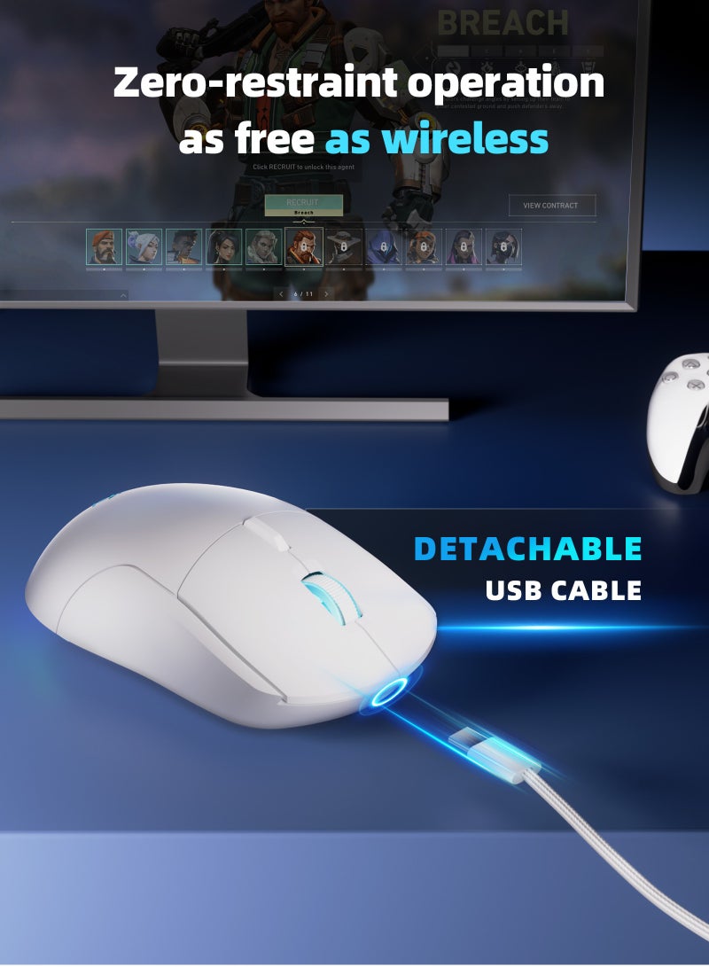 مسافر الكثبان ماوس الألعاب GE7 ماكرو، بدقة قابلة للتعديل من 1-12800 DPI، ومعدل اقتراع 1000 هرتز، بكابل قابل للفصل، مع 6 أزرار قابلة للبرمجة تدعم الماكرو والبرمجيات المخصصة، وإضاءة RGB بـ 16.8 مليون لون، ماوس سلكي مريح عبر USB مخصص للرياضات الإلكترونية، متوافق مع PC/PS4/PS5/Xbox، مثالي للاعبي Fortnite - Image 5