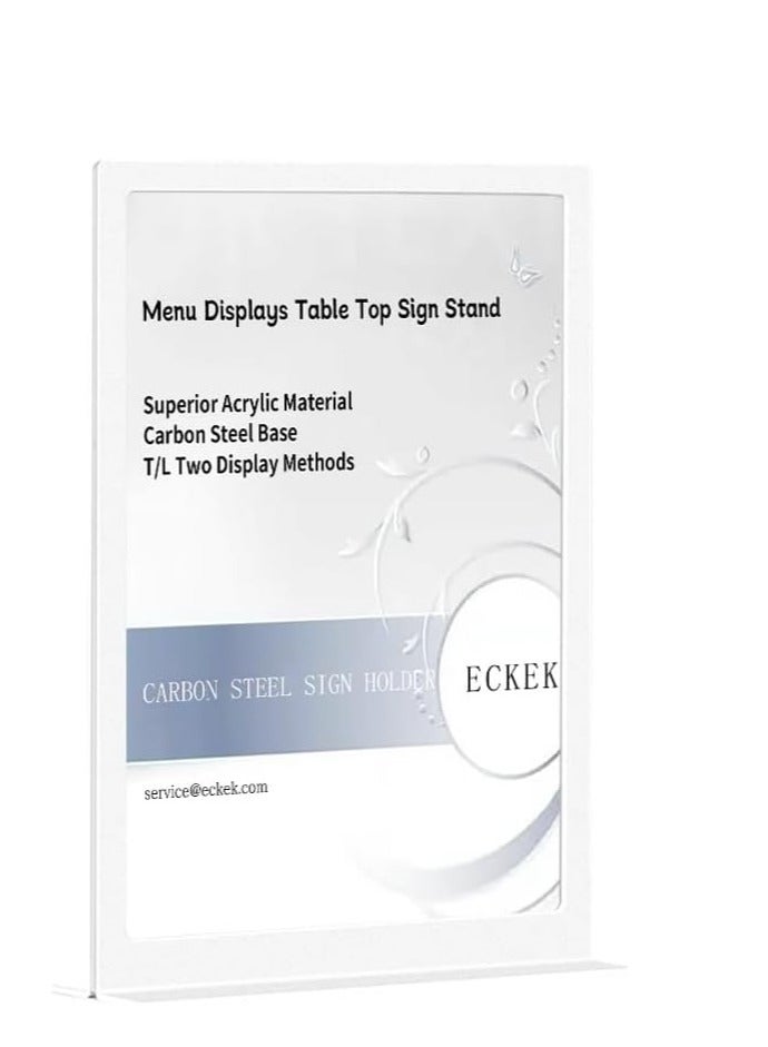 Eckek حامل لافتات من الصلب الكربوني إيكك، عرض قوائم مزدوجة الجوانب، حامل لافتات على الطاولة - Image 1