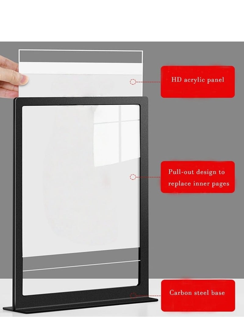 Eckek حامل لافتات من الصلب الكربوني إيكك، عرض قوائم مزدوجة الجوانب، حامل لافتات على الطاولة - Image 2