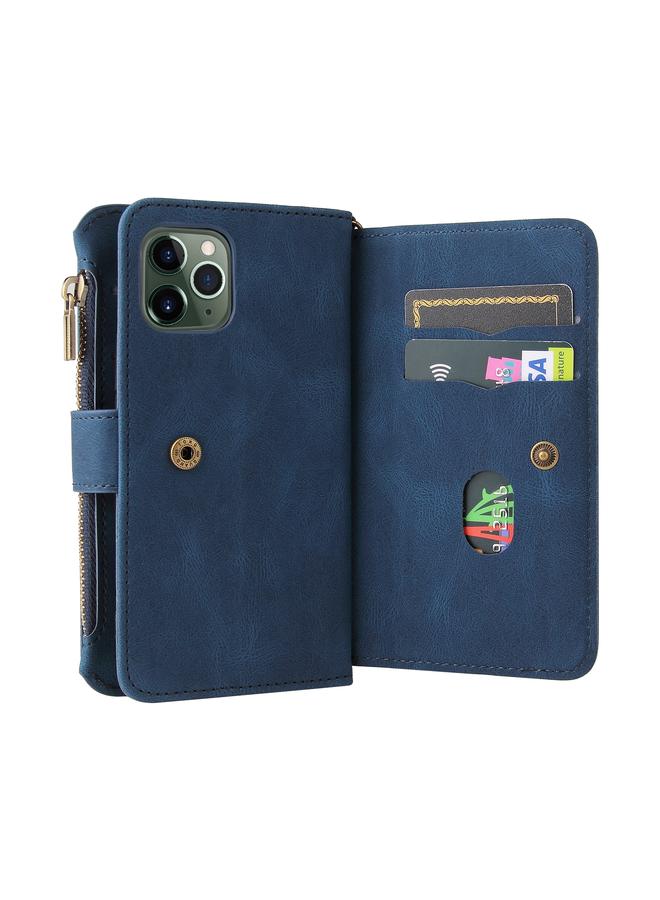 erorex Skin Feel PU + TPU Horizontal Flip Leather Case with Holder & 15 Cards Slot & Wallet & Zipper Pocket & Lanyard For iPhone 11 Pro - Image 5