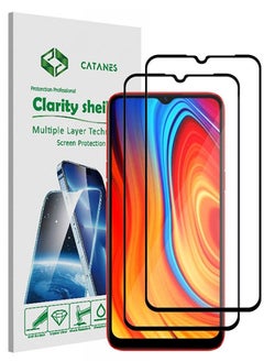 CATANES 2 Pack For Realme C3I Screen Protector Tempered Glass Full Glue Back  - Image 1