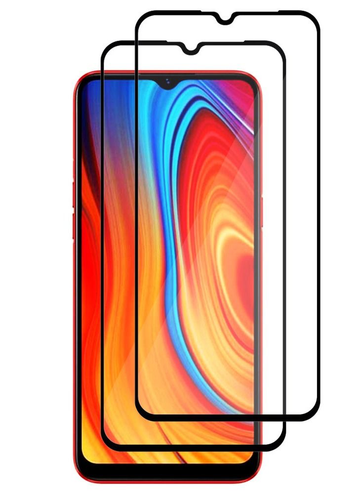 CATANES 2 Pack For Realme C3I Screen Protector Tempered Glass Full Glue Back - Image 2