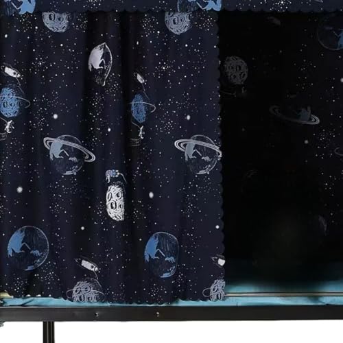 YMMMY ROSE Dorm Bottom Bunk Bed Curtains Privacy Curtains 350g Dustproof Breathable Single Bed Blackout Curtains Panels Privacy Underbed Loft Bed Canopy Tent Curtain Shading Drapes for Dorm College Home 2 panels - Image 5