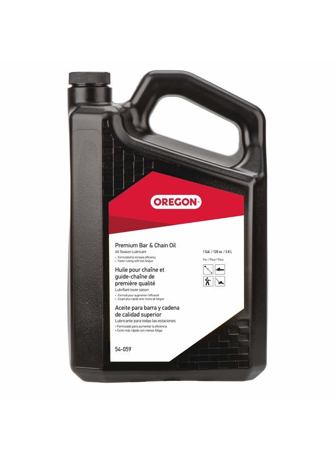 Oregon 54-059 Premium Bar and Chain Oil and Lubricant for Chainsaws, 1 Gallon Bottle (128 fl.oz / 4500 ml) - Image 1
