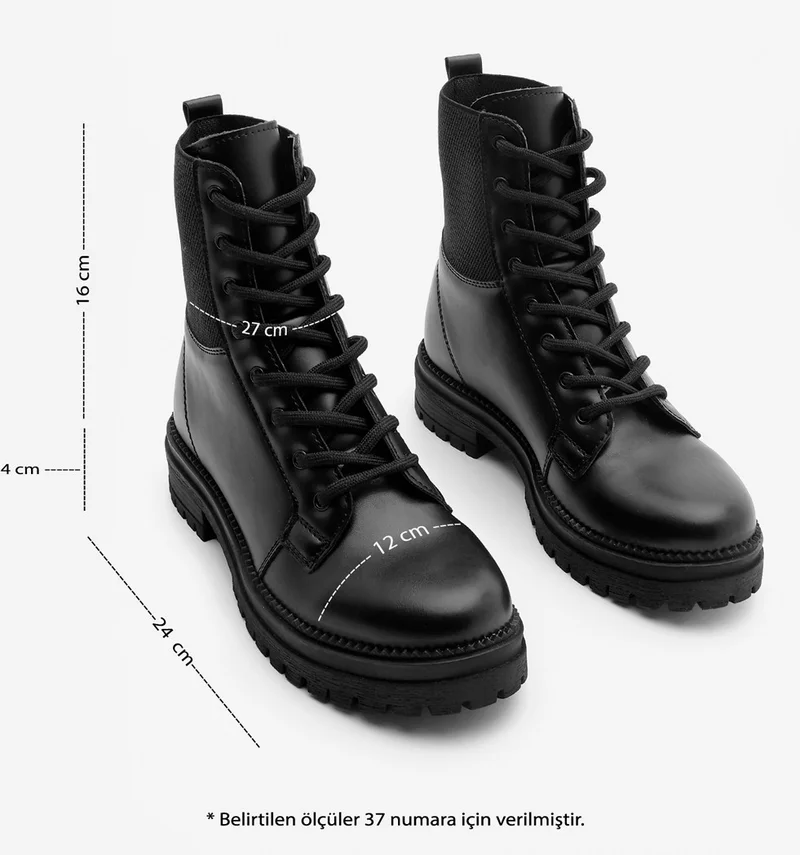 مارجين Women's Skid-Sole Elasticated Combat Boots Nigora