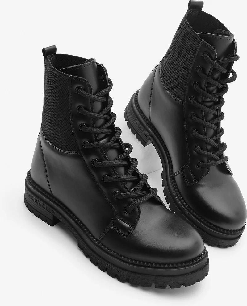 مارجين Women's Skid-Sole Elasticated Combat Boots Nigora