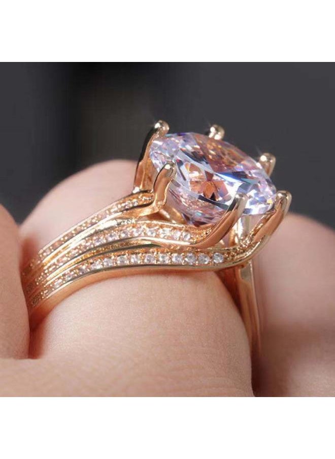 Generic Chenrui Jewelry Light Luxury Diamond White Zircon White Ring European And American Popular Accessories 