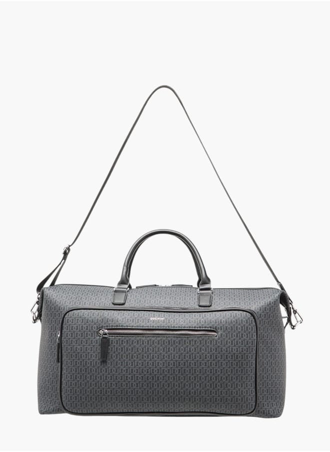 DUCHINI - Men Monogram Print Duffle Bag with Zip Closure and Double Handle - Image 1