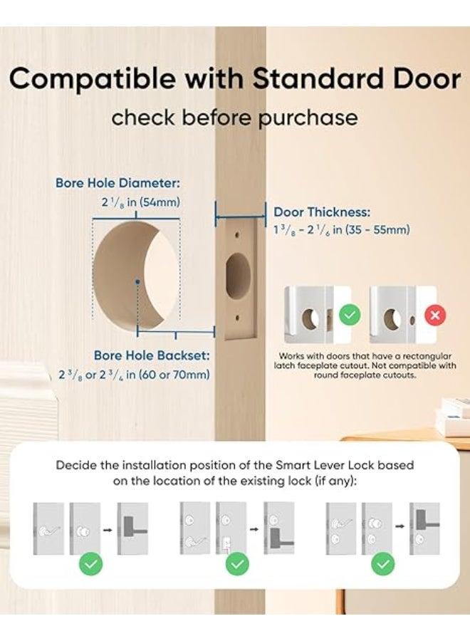 إيوفي قفل باب ببصمة الإصبع بدون مفتاح مع رافعة - Image 5