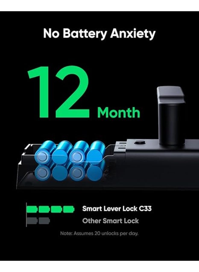 إيوفي قفل باب ببصمة الإصبع بدون مفتاح مع رافعة - Image 3