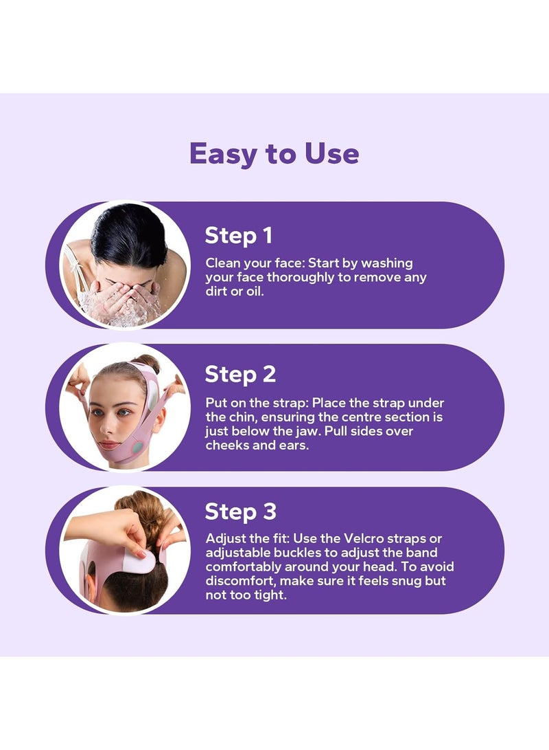 Generic V-Line Lifting Chinstrap, V-Line Mask, Chinstrap for Sleeping, Reusable Face Strap, Chin Up Patch, V-Shaped Belt, Shaped Face Mask for Sagging - Image 3
