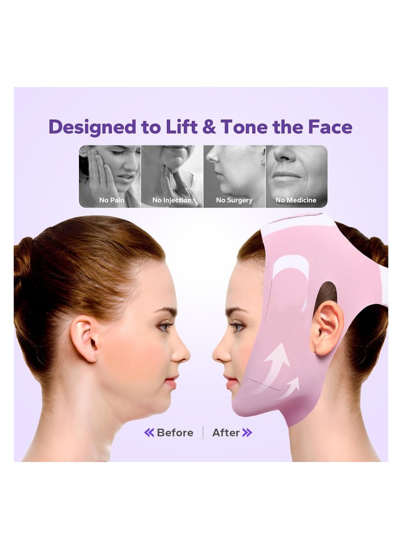 Generic V-Line Lifting Chinstrap, V-Line Mask, Chinstrap for Sleeping, Reusable Face Strap, Chin Up Patch, V-Shaped Belt, Shaped Face Mask for Sagging - Image 2