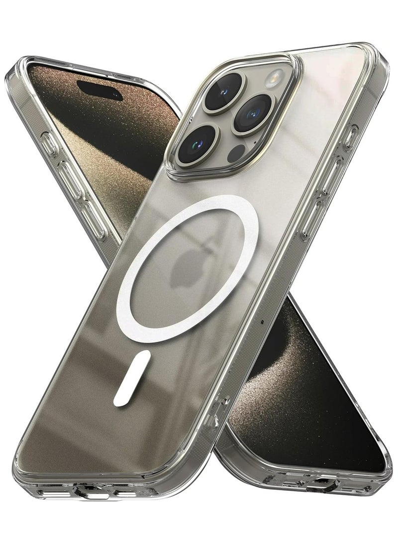 ELTRAZONE PulseMate for iPhone 15 Pro Max Case Cover, MagSafe Compatible, Slim & Fit Clear Case, Yellowing Resistant, Scratch-Resistant Back, 360 Degree Shockproof - Image 1