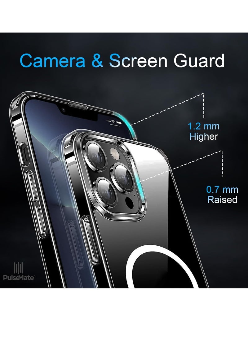 ELTRAZONE PulseMate for iPhone 15 Pro Max Case Cover, MagSafe Compatible, Slim & Fit Clear Case, Yellowing Resistant, Scratch-Resistant Back, 360 Degree Shockproof - Image 5