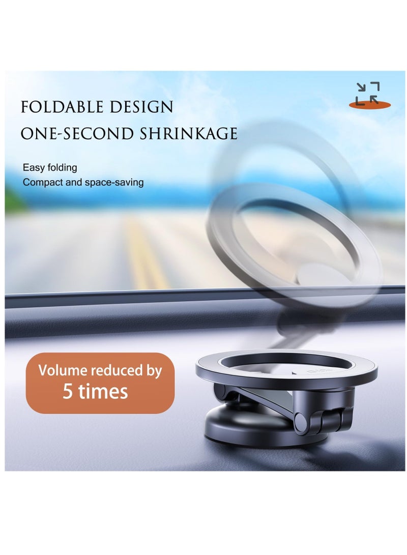 SOLARAE For Magsafe Car Mount Magnetic Phone Holder For Car Zinc Alloy Foldable Hands-Free iPhone Car Mount Compatible With iPhone 15 14 13 12 Pro Max And All Phone, New Upgrades - Image 5