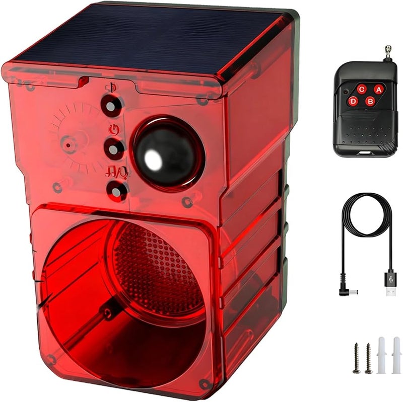Solar Powered Outdoor Security Alarm With Motion Detection Siren And Dog Bark Sounds - Image 1