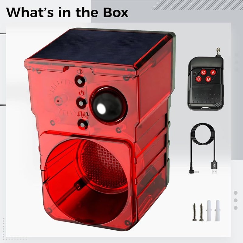 Solar Powered Outdoor Security Alarm With Motion Detection Siren And Dog Bark Sounds - Image 5