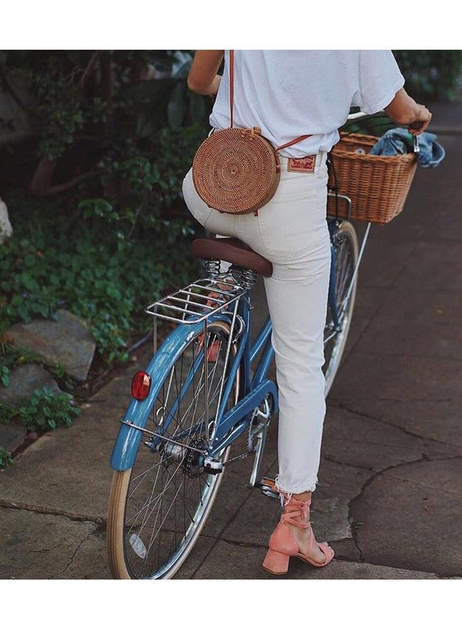 AOLIDA Rattan Bag Handwoven Round Bag Natural Chic Crossbody Handbag Circle Boho Bag for Holiday Dating Beach - Image 3