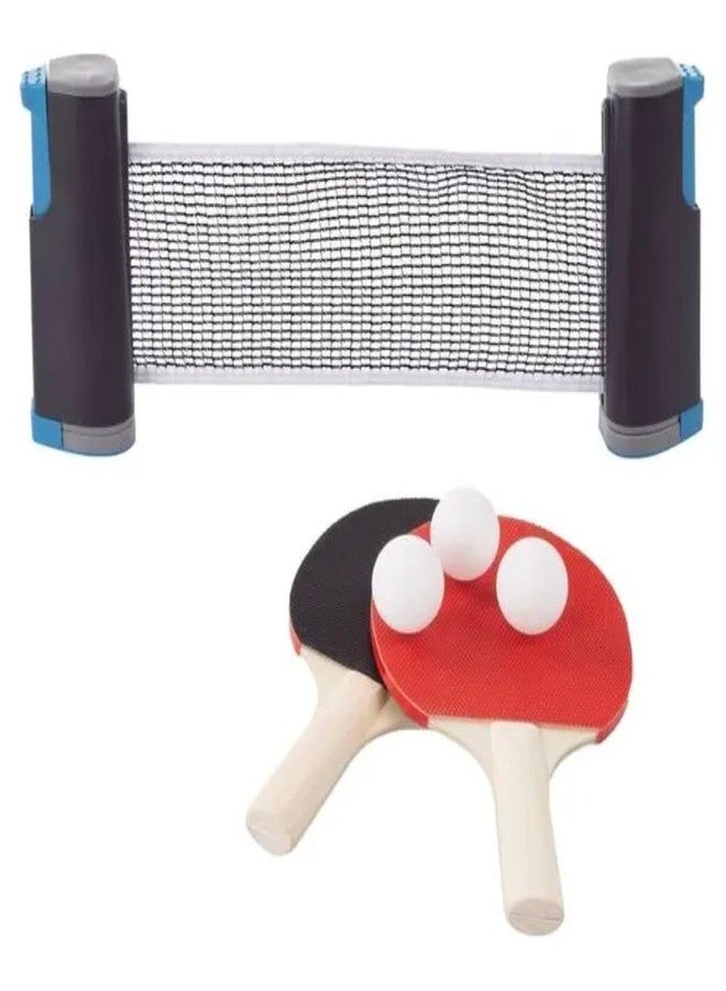 KACOOL Retractable Table Tennis Net - Portable Ping Pong Net for Any Table, Easy Setup, Indoor & Outdoor Table Tennis for Home (Full Set (TT Net + 2 TT Bats + 3 Balls)) - Image 3