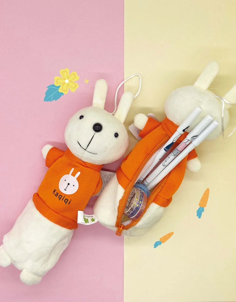 كاغيت جيمي دوكان Paper Ship Shop Orange Rabbit Fabric Pencil Box
