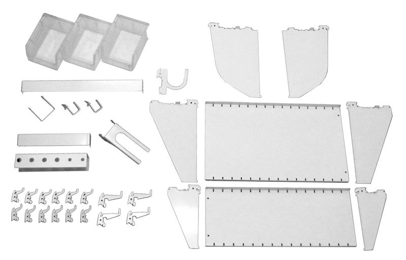 Wall Control Slotted Tool Board Workstation Accessory Kit Pegboard and Slotted Tool Board – White - Image 5