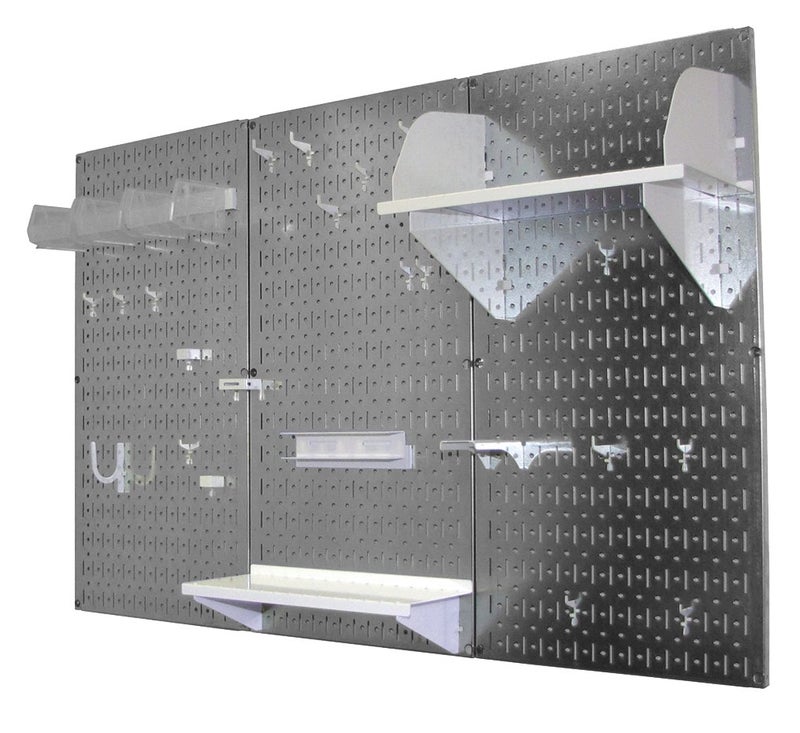 Wall Control Slotted Tool Board Workstation Accessory Kit Pegboard and Slotted Tool Board – White - Image 2