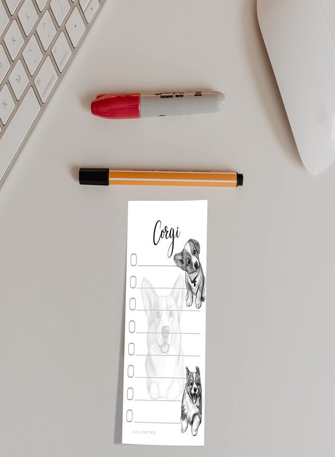 DAILY RITMO Welsh Corgi Puppies Sticky to Do List Notepad - Dog Sticky Notes Stationary School Supplies for Corgi Mom | Corgi Gifts for Corgi Lovers | 4" x 6" 50 Pages - Image 2