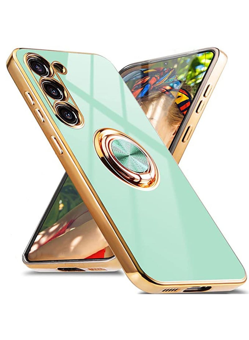 Samsung Galaxy S23 Plus Case with Ring Holder Kickstand with Magnetic Soft TPU Shockproof Electroplated Protective Phone Cover for Galaxy S23 Plus Protector 6.6 inch - Image 1
