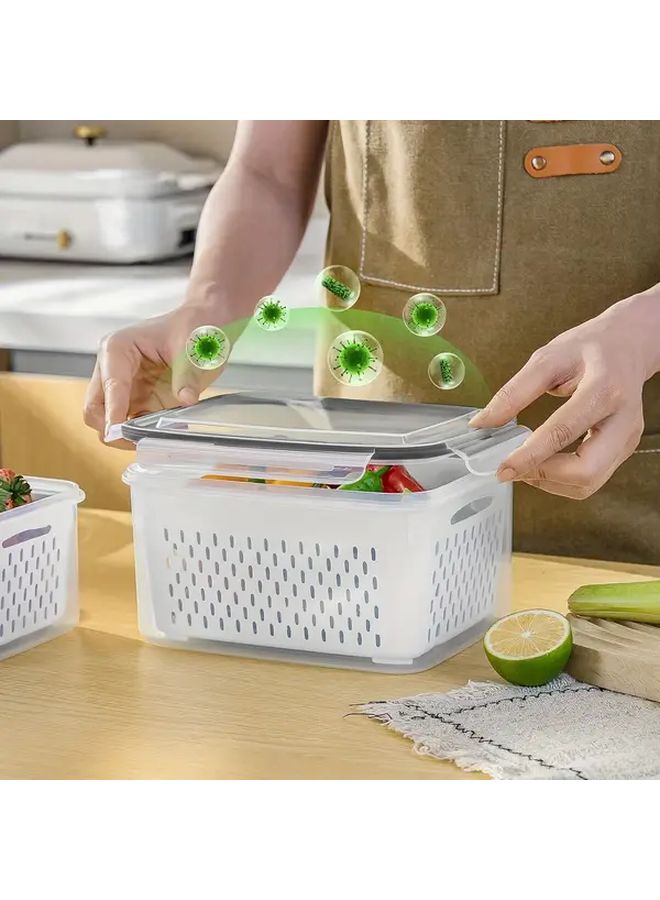 Transparent 4pcs BPA Free Food Storage Containers Airtight Stackable Kitchen Organizers - Image 3