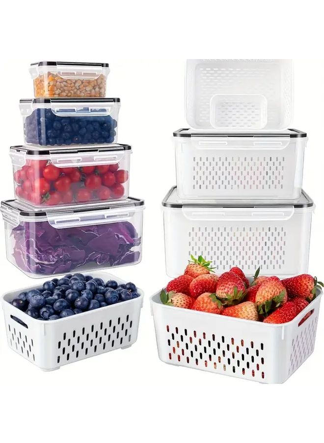 Transparent 4pcs BPA Free Food Storage Containers Airtight Stackable Kitchen Organizers - Image 1