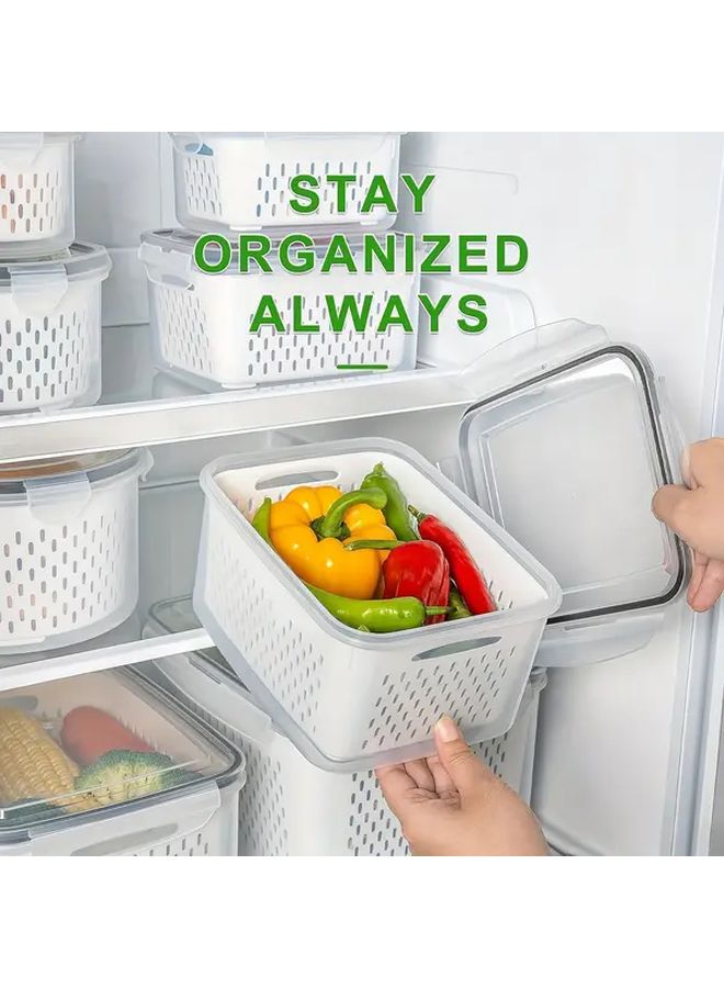 Transparent 4pcs BPA Free Food Storage Containers Airtight Stackable Kitchen Organizers - Image 5