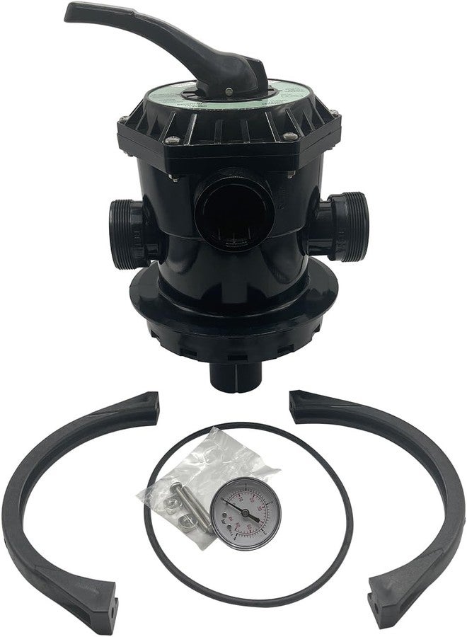 Poolzilla Blue Torrent Backwash Valve SP-714T Replacement Multiport Valve for Hayward Above Ground Pool Sand Filters | 1-1/2-Inch 6-Way | Top Mount | Black - Image 1